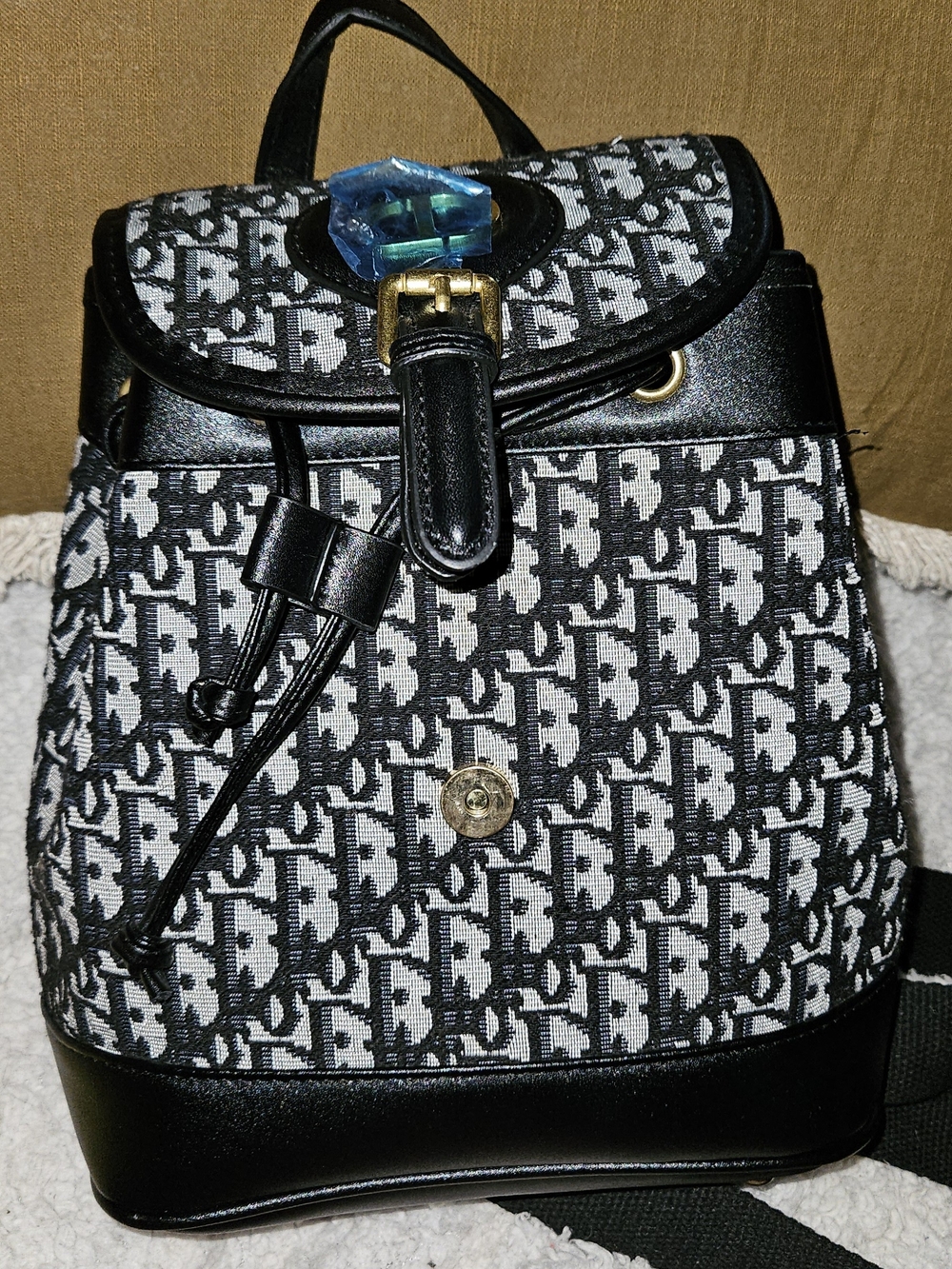 Accessorize Black & White Monogram Backpack - Picture 2 of 15
